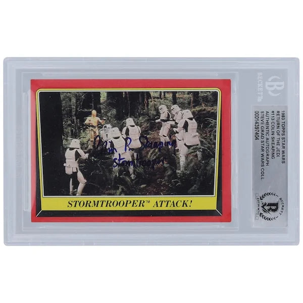 Colin Skeaping Signed 1983 Topps Return of the Jedi #113 Card | Stormtrooper Inscription