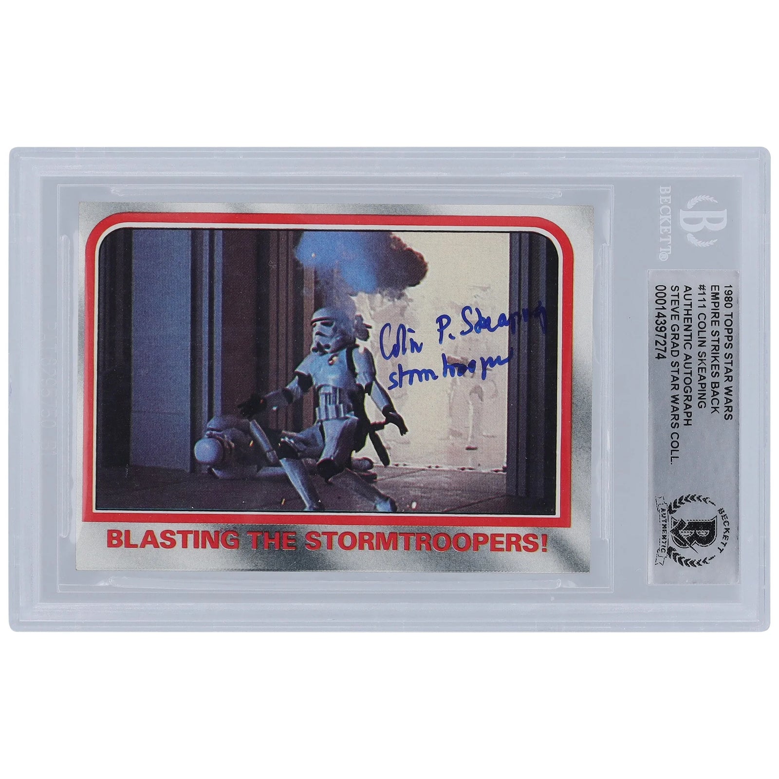 Colin Skeaping Signed 1980 Topps Empire Strikes Back #111 | Stormtrooper Inscription