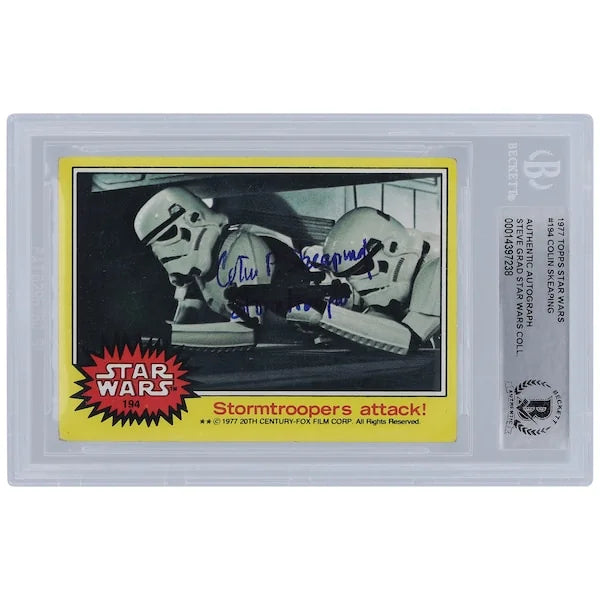Colin Skeaping Signed 1977 Topps Star Wars #194 Card | Stormtrooper Inscription