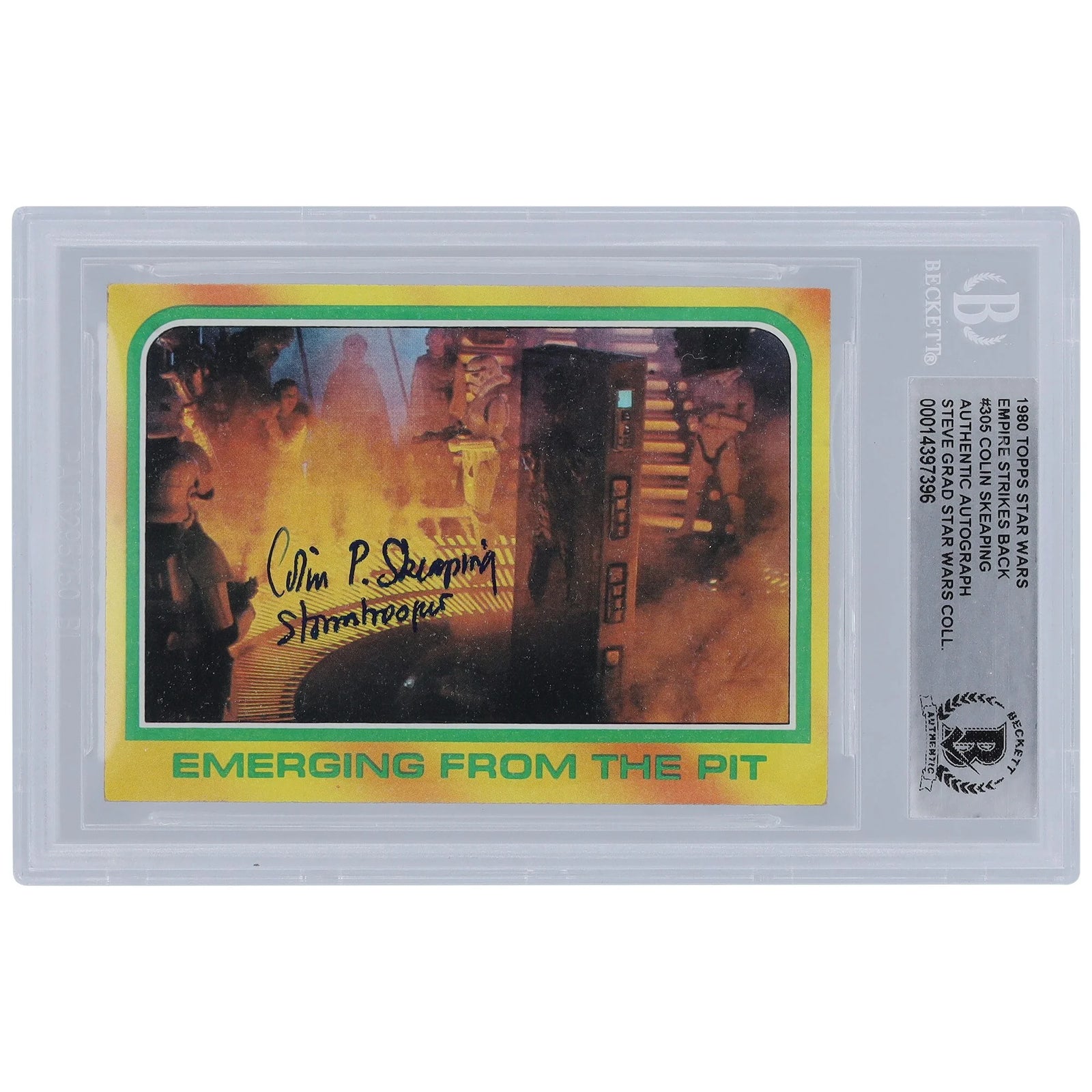 Colin Skeaping Signed 1980 Topps Empire Strikes Back #305 | Stormtrooper Inscription