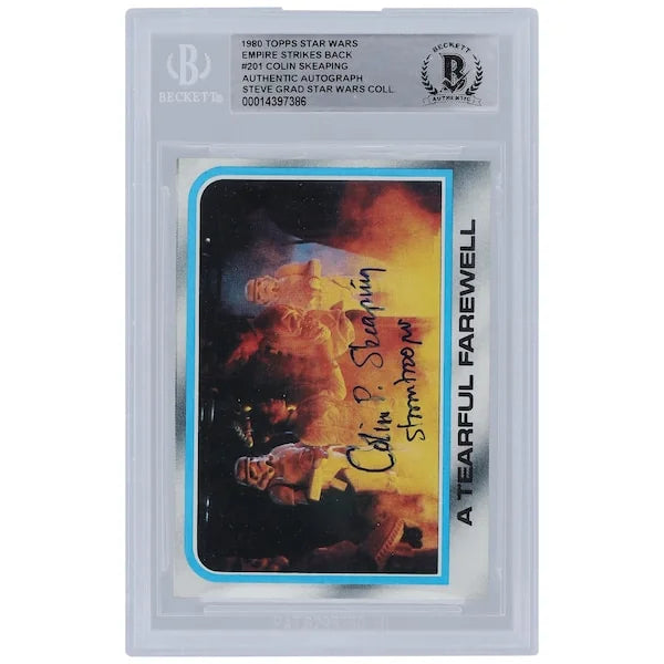 Colin Skeaping Signed 1980 Topps Empire Strikes Back #201 | Stormtrooper Inscription