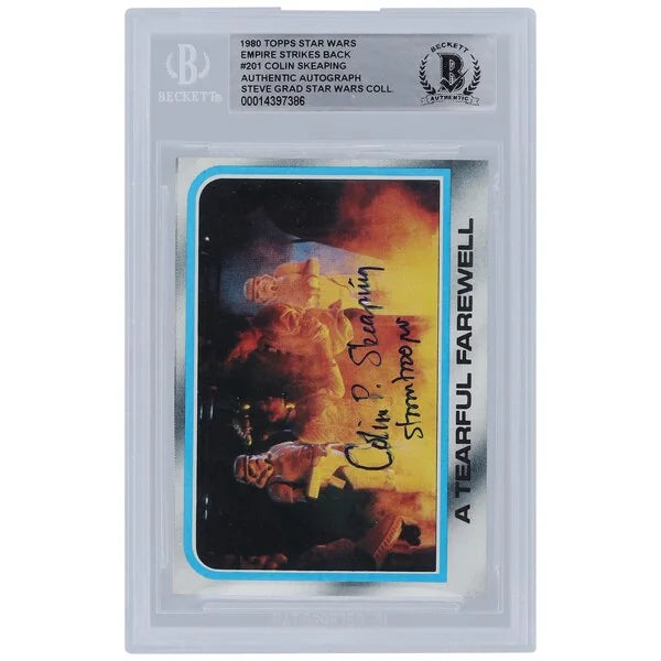 Colin Skeaping Signed 1980 Topps Empire Strikes Back #201 | Stormtrooper Inscription