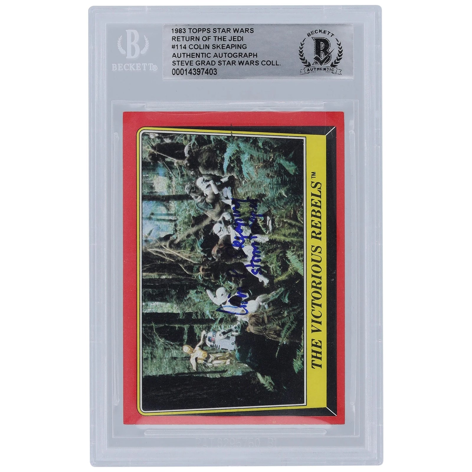 Colin Skeaping Signed 1983 Topps Return of the Jedi #114 Card | Stormtrooper Inscription