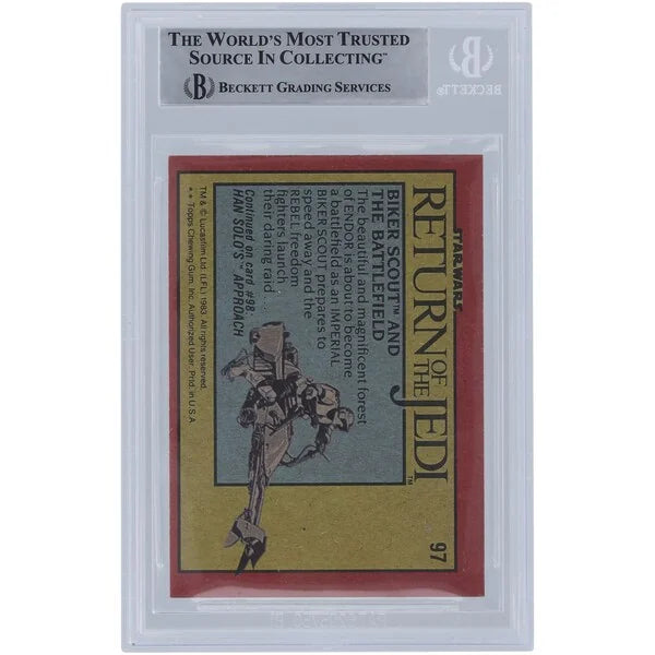 Colin Skeaping Signed 1983 Topps Return of the Jedi #97 Card | Biker Scout Inscription