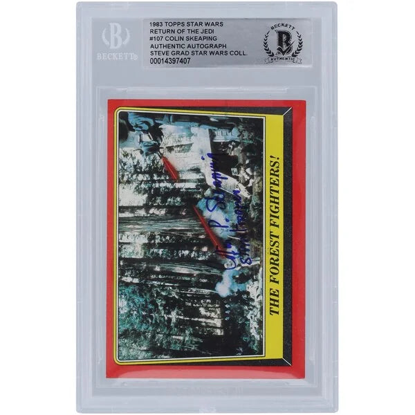 Colin Skeaping Signed 1983 Topps Return of the Jedi #107 | Stormtrooper Inscription