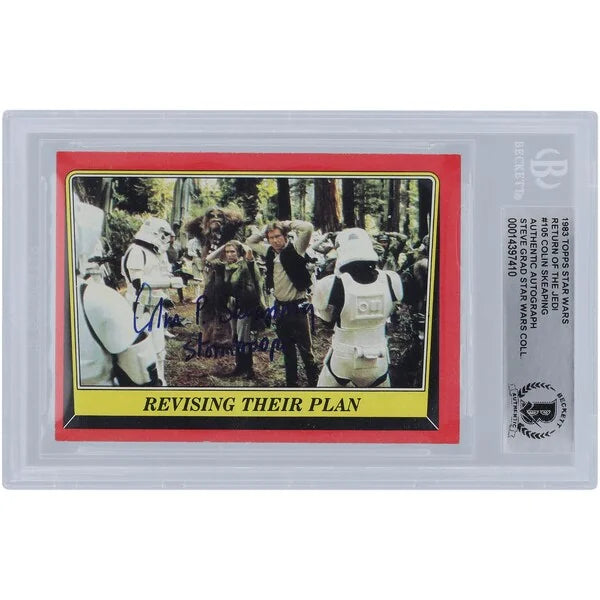 Colin Skeaping Signed 1983 Topps Return of the Jedi #105 | Stormtrooper Inscription