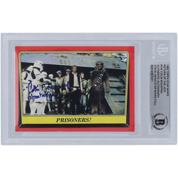 Colin Skeaping Signed 1983 Topps Return of the Jedi #104 | Stormtrooper Inscription