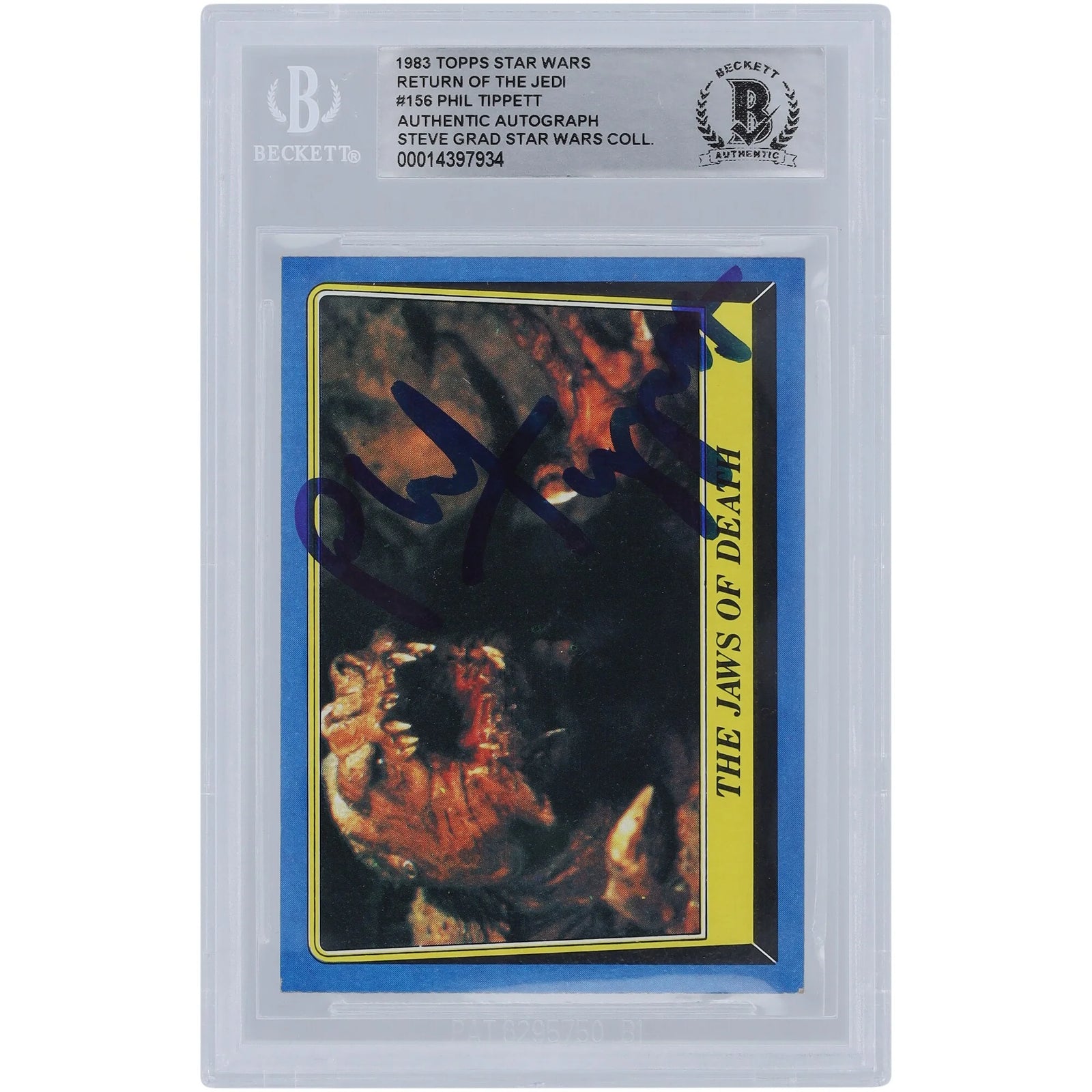 Phil Tippett Signed 1983 Topps Return of the Jedi #156 Card | BGS Authenticated