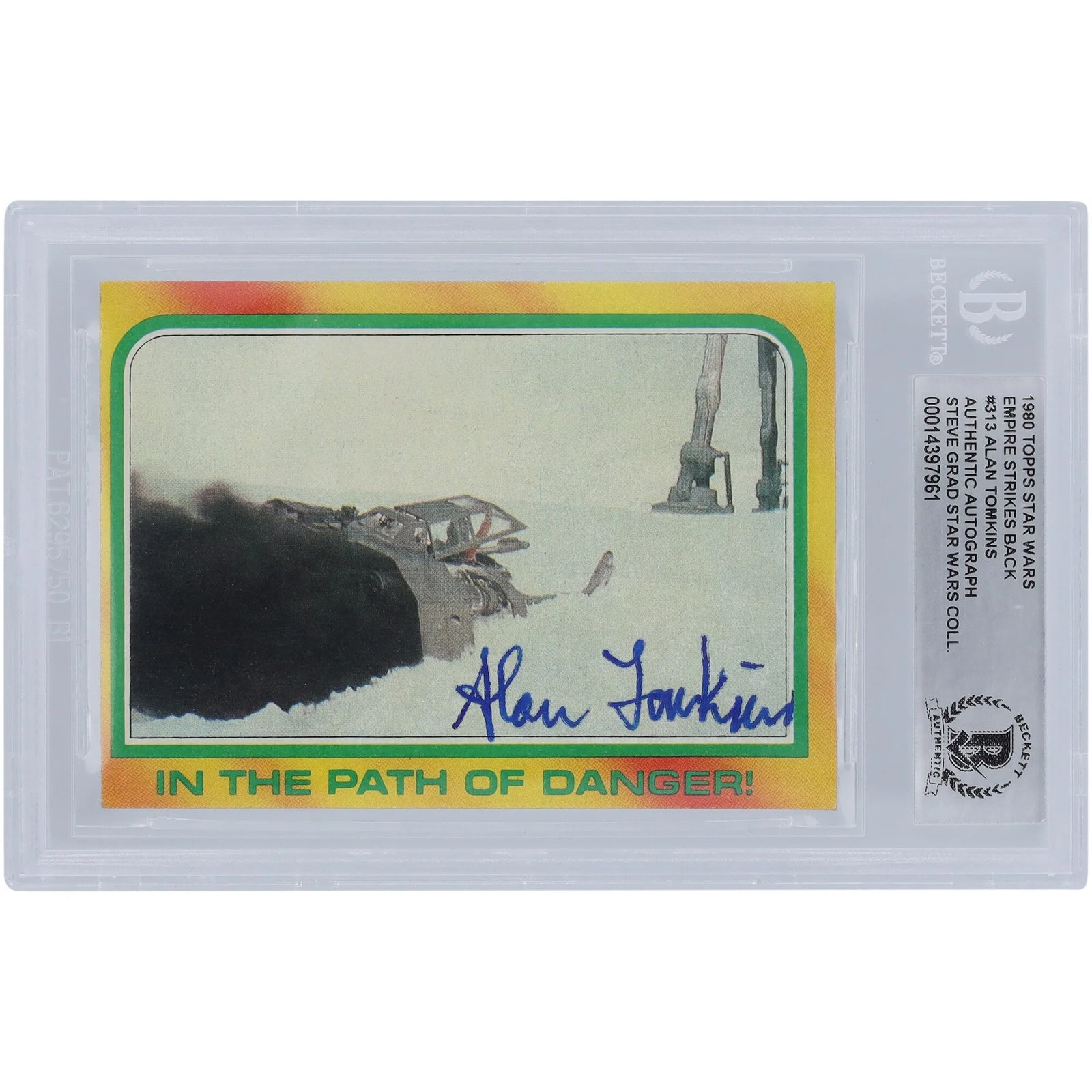 Alan Tomkins Signed 1980 Topps Empire Strikes Back #313 | BGS Authenticated