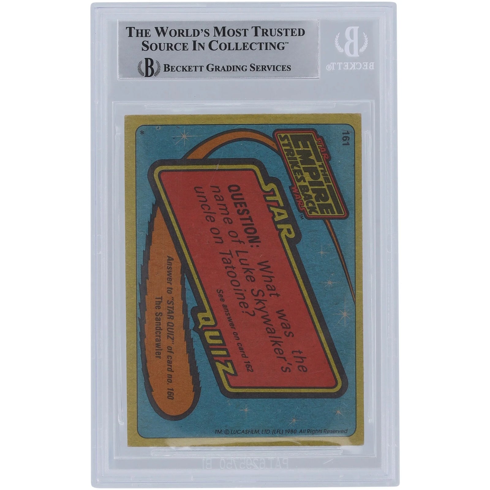 Alan Tomkins Signed 1980 Topps Empire Strikes Back #161 | BGS Authenticated