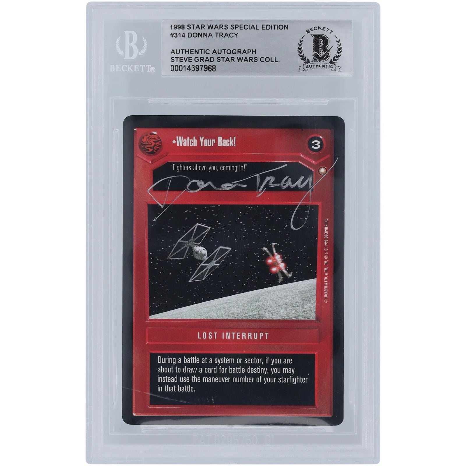 Donna Tracy Signed Star Wars 1998 CCG Special Edition #314 | BGS Authenticated