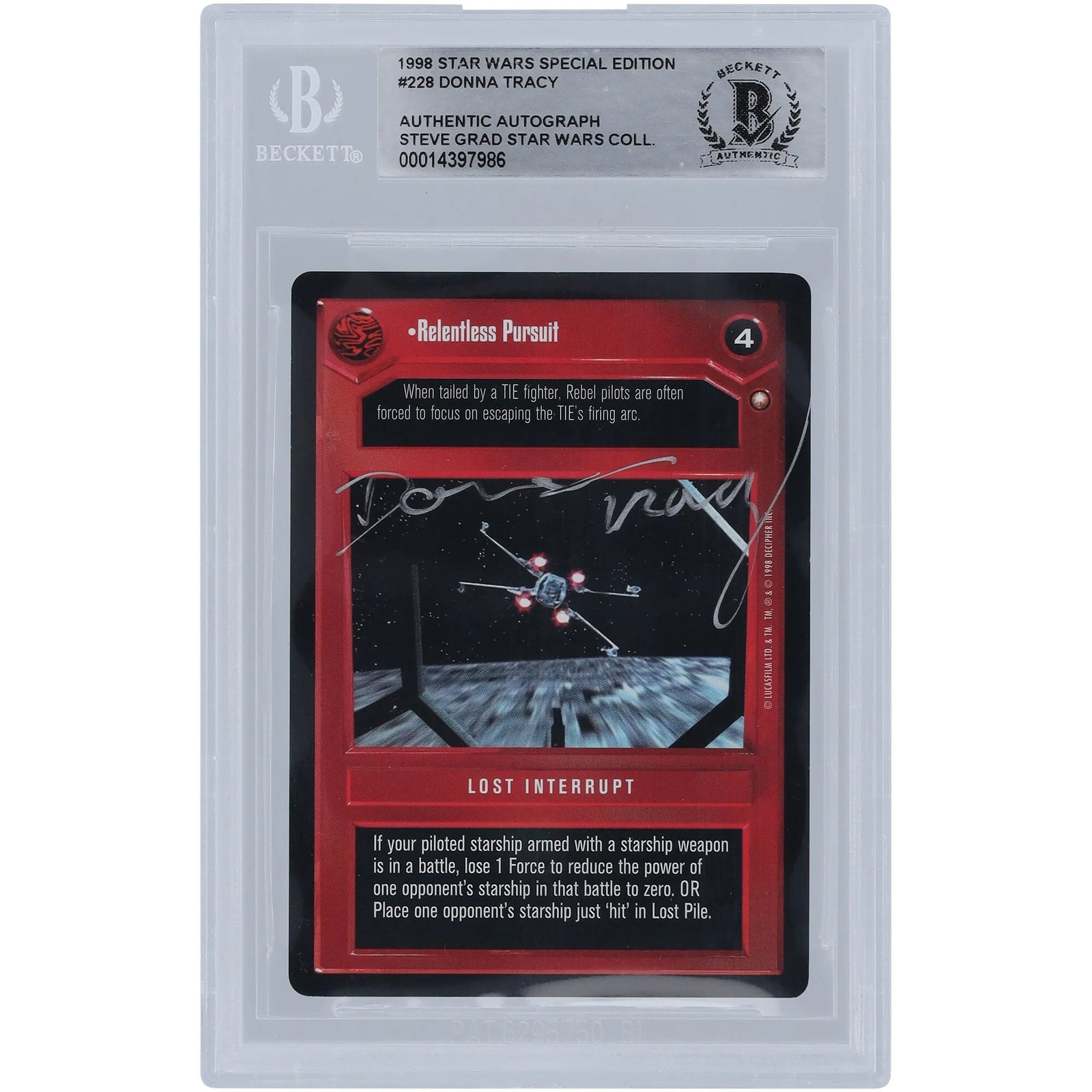 Donna Tracy Signed Star Wars 1998 CCG Special Edition #228 | Beckett Authenticated