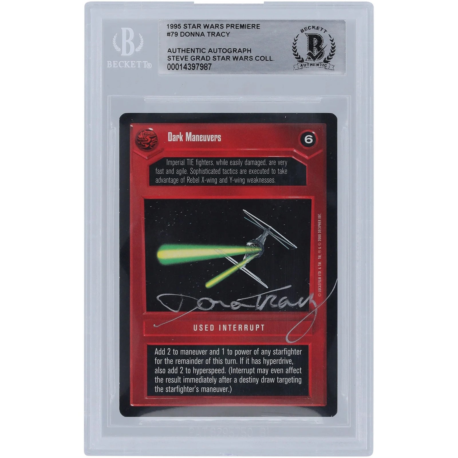 Donna Tracy Signed Star Wars 1998 CCG Premiere #79 | Beckett Authenticated