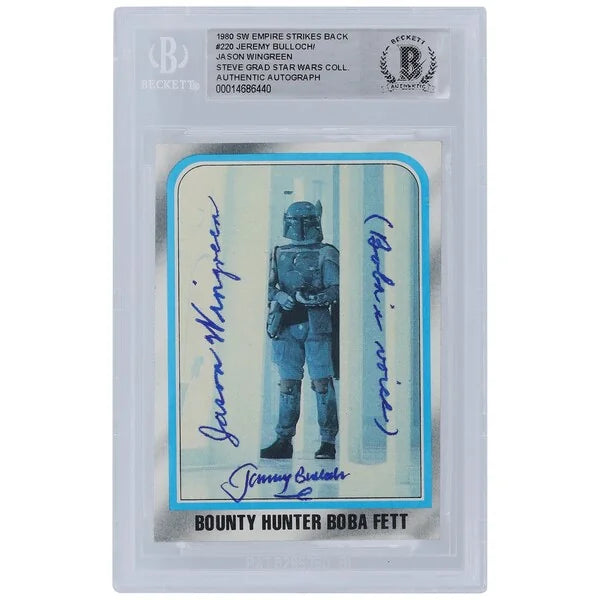 Jeremy Bulloch and Jason Wingreen Signed 1980 Topps Empire Strikes Back #220 | Boba's Voic