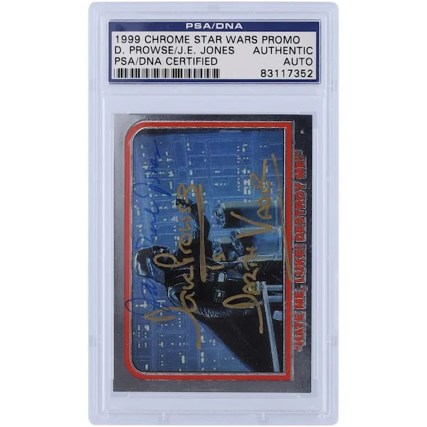 David Prowse and James Earl Jones Signed 1999 Topps Chrome Empire Strikes Back Card | Dart