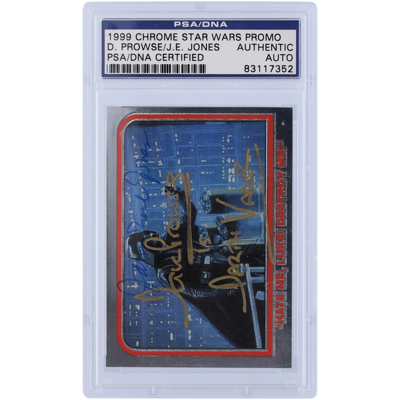 David Prowse and James Earl Jones Signed 1999 Topps Chrome Empire Strikes Back Card | Dart