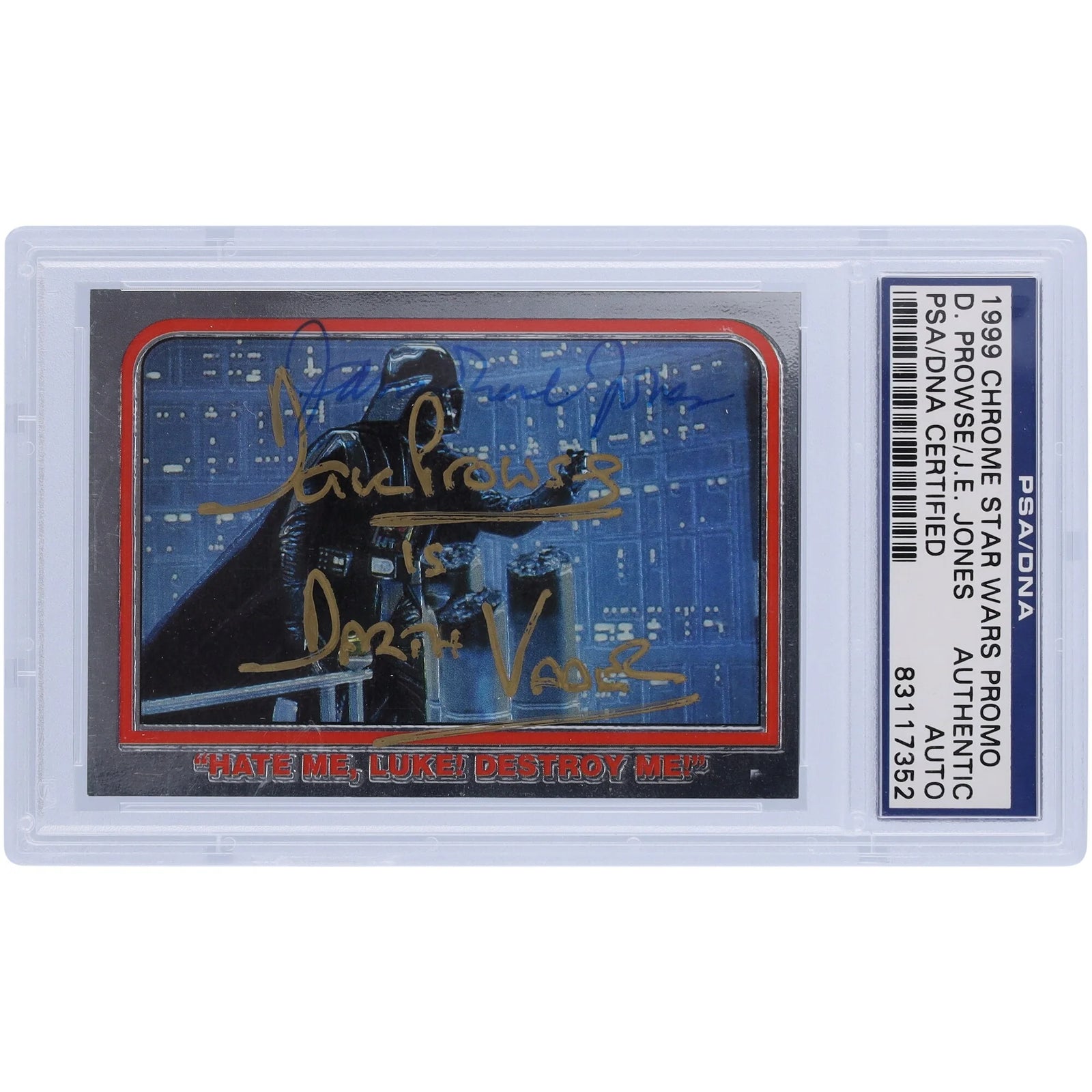 David Prowse and James Earl Jones Signed 1999 Topps Chrome Empire Strikes Back Card | Dart