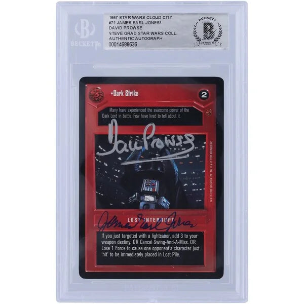 David Prowse and James Earl Jones Signed 1997 Star Wars CCG Cloud City #71 | BGS Authentic