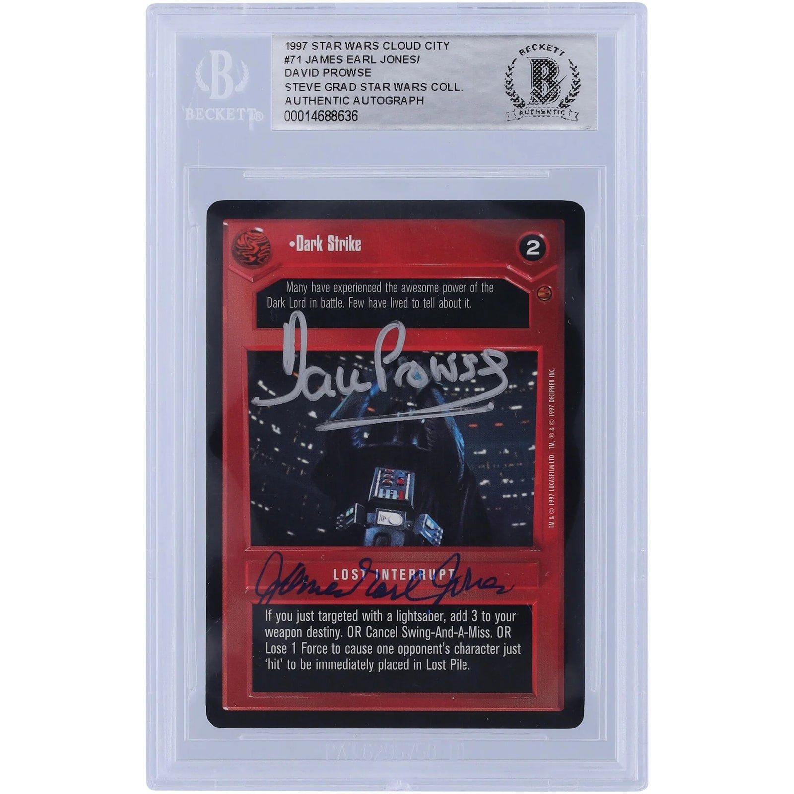 David Prowse and James Earl Jones Signed 1997 Star Wars CCG Cloud City #71 | BGS Authentic