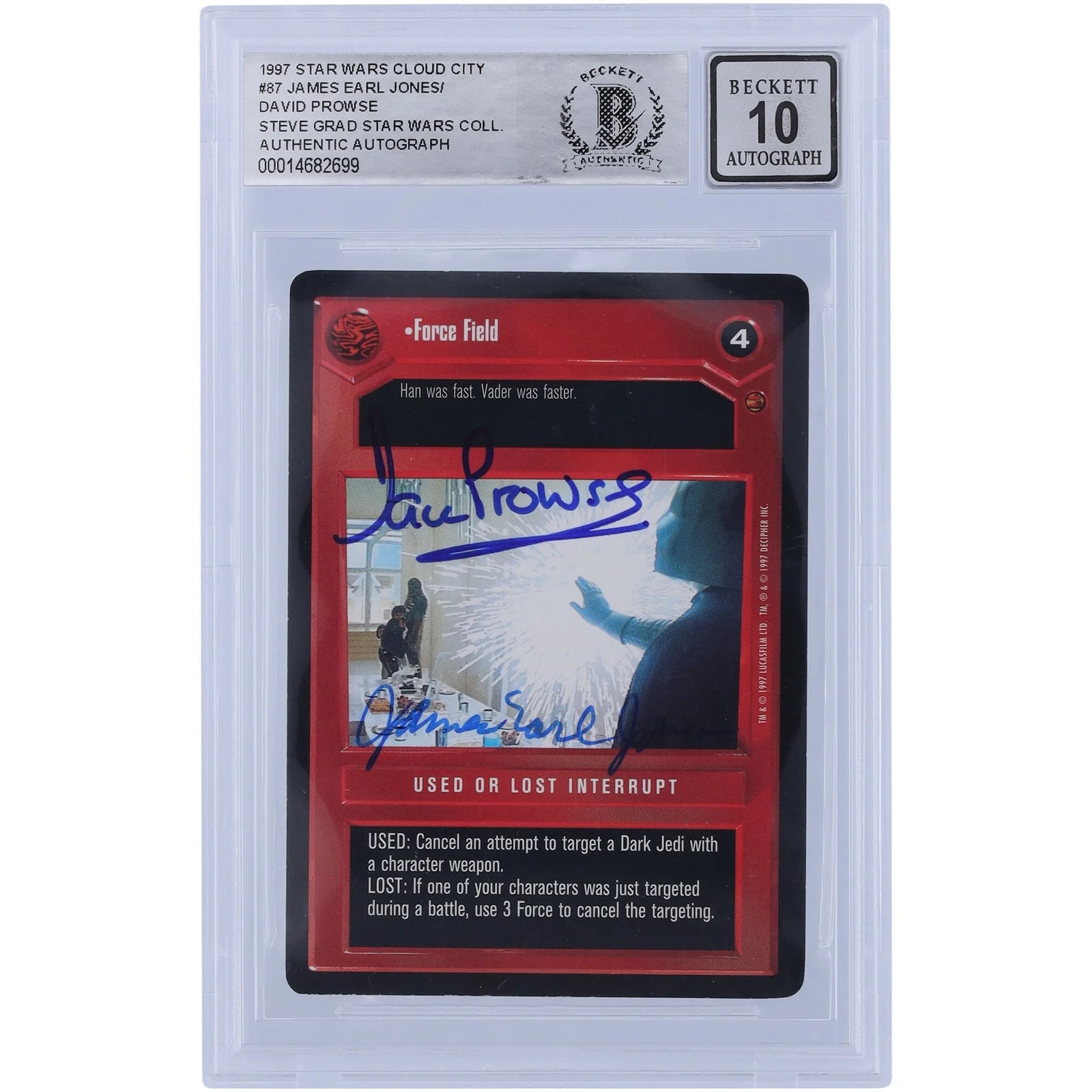 David Prowse and James Earl Jones Signed 1997 CCG Cloud City #87 Card | BGS 10