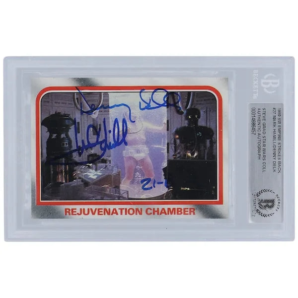 Mark Hamill and Denny Delk Signed 1980 Topps Empire Strikes Back #27 Card | BGS Authentica