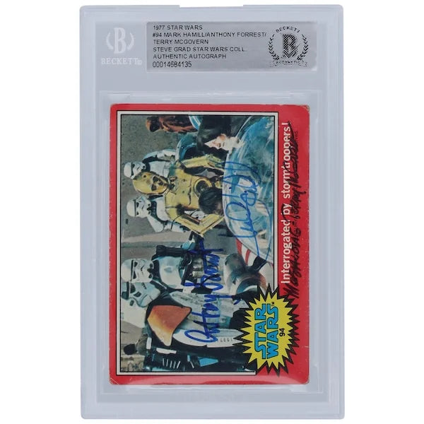 Mark Hamill, Terry McGovern & Anthony Forrest Signed 1977 Topps Star Wars #94 Card | BGS A