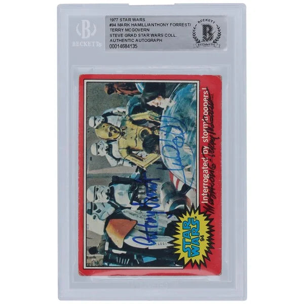 Mark Hamill, Terry McGovern & Anthony Forrest Signed 1977 Topps Star Wars #94 Card | BGS A