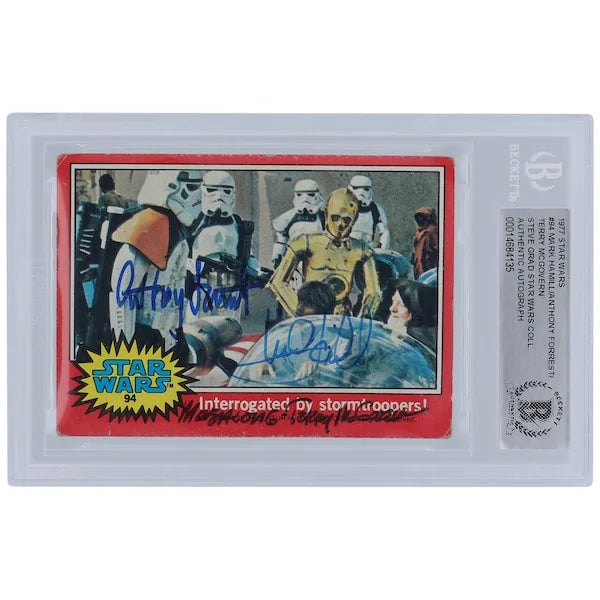 Mark Hamill, Terry McGovern & Anthony Forrest Signed 1977 Topps Star Wars #94 Card | BGS A