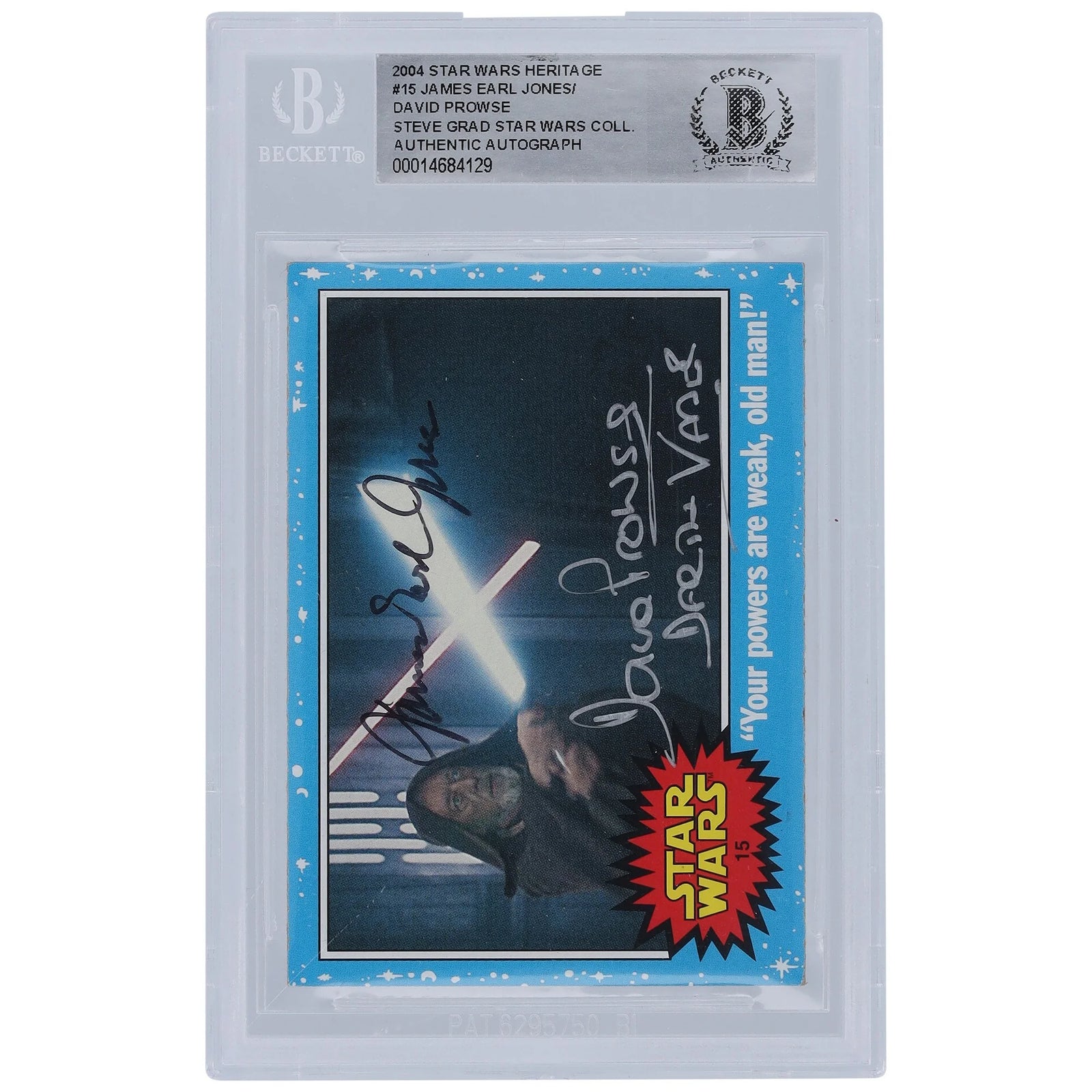 David Prowse and James Earl Jones Signed 2004 Topps Heritage #15 Card | Darth Vader Inscri