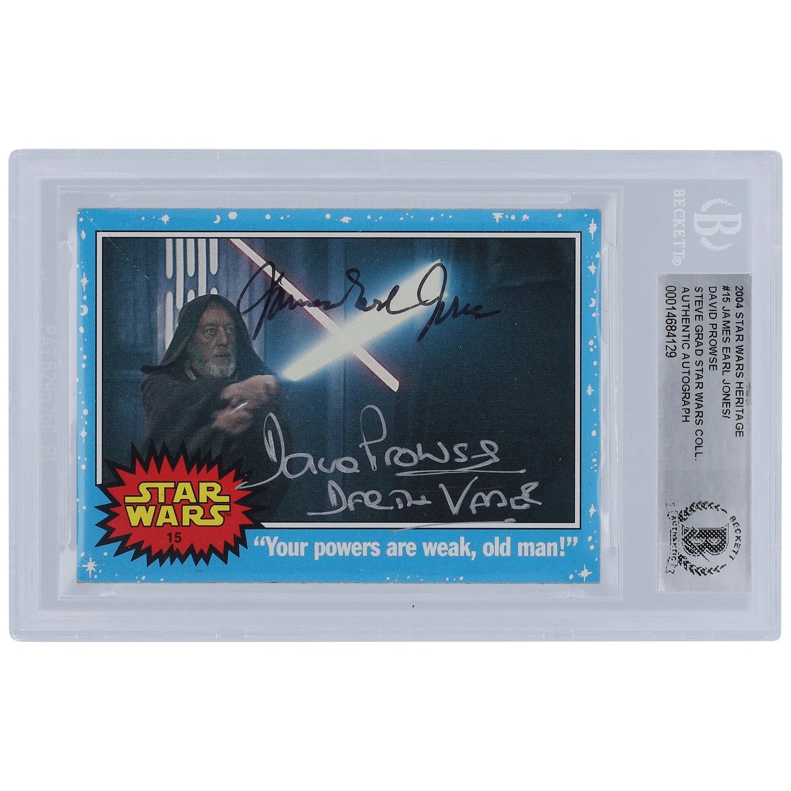 David Prowse and James Earl Jones Signed 2004 Topps Heritage #15 Card | Darth Vader Inscri