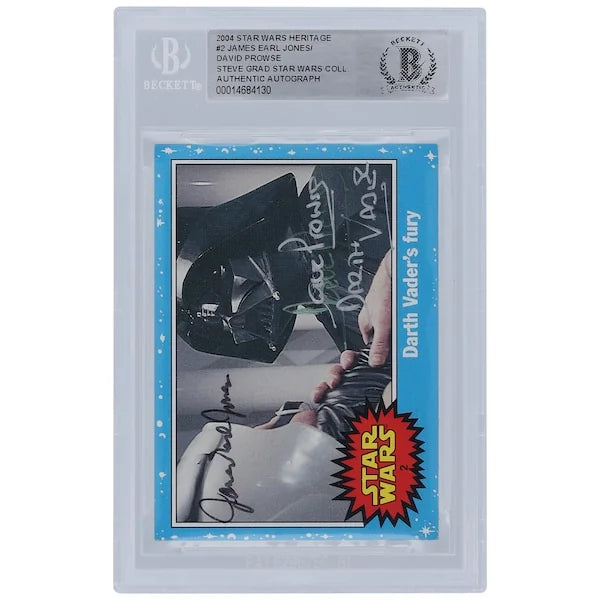 David Prowse and James Earl Jones Signed 2004 Topps Heritage #2 Card | Darth Vader Inscrip