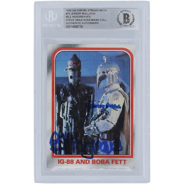 Jeremy Bulloch and Bill Hargreaves Signed 1980 Topps Empire Strikes Back #75 | BGS Authent