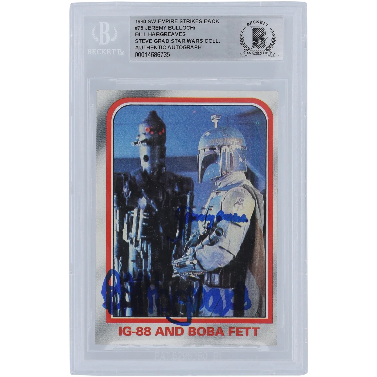 Jeremy Bulloch and Bill Hargreaves Signed 1980 Topps Empire Strikes Back #75 | BGS Authent
