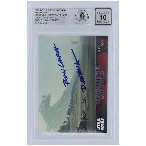 Doug Chiang & Ryan Church Signed 2015 Topps The Force Awakens #68 | BGS 10