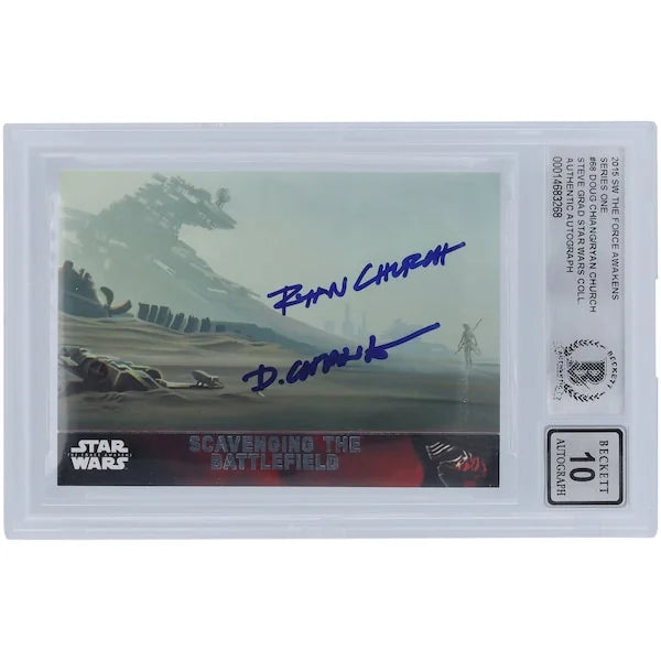Doug Chiang & Ryan Church Signed 2015 Topps The Force Awakens #68 | BGS 10