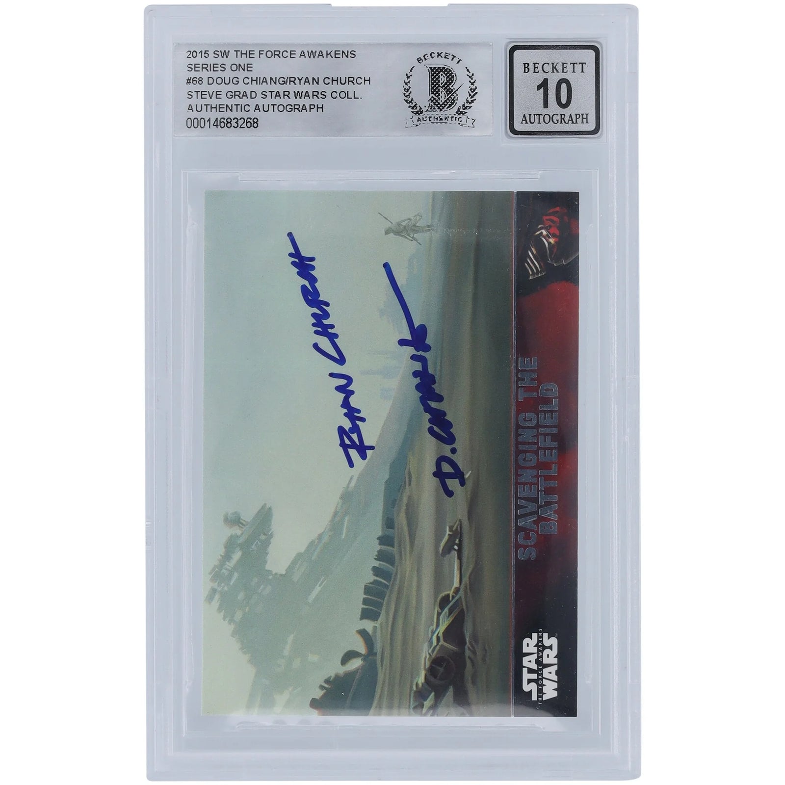 Doug Chiang & Ryan Church Signed 2015 Topps The Force Awakens #68 | BGS 10