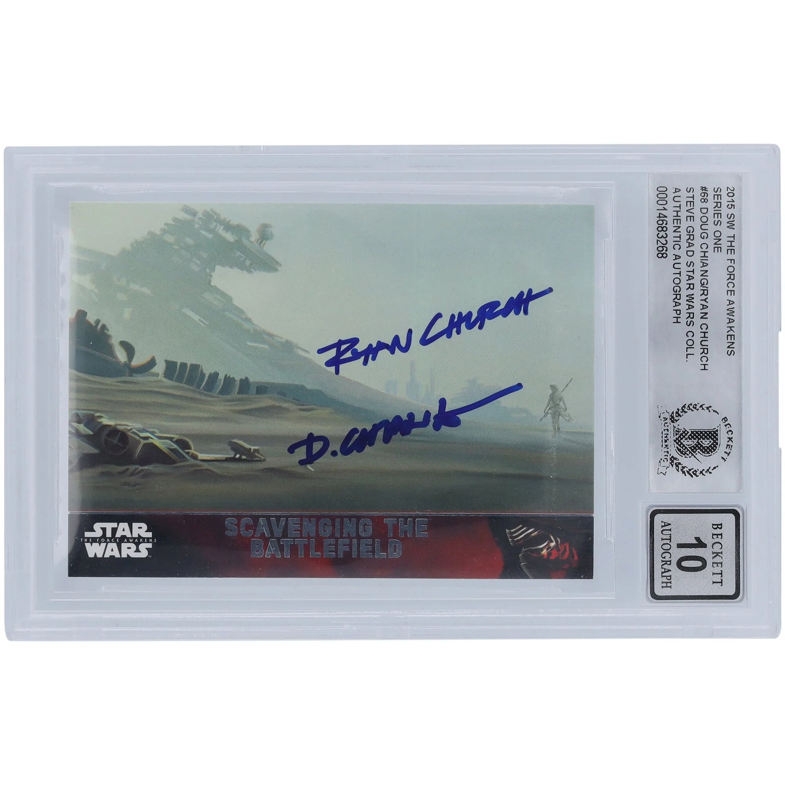 Doug Chiang & Ryan Church Signed 2015 Topps The Force Awakens #68 | BGS 10