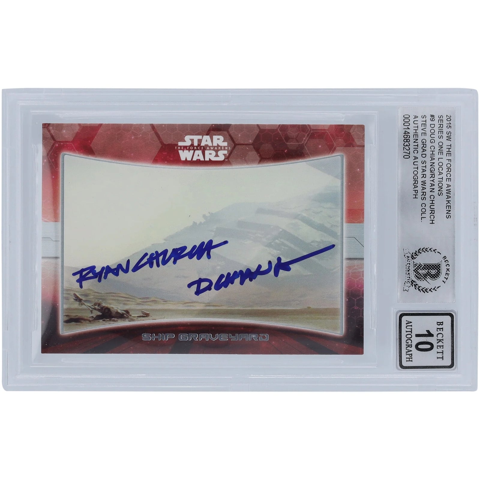 Doug Chiang & Ryan Church Signed 2015 Topps The Force Awakens #9 | BGS 10
