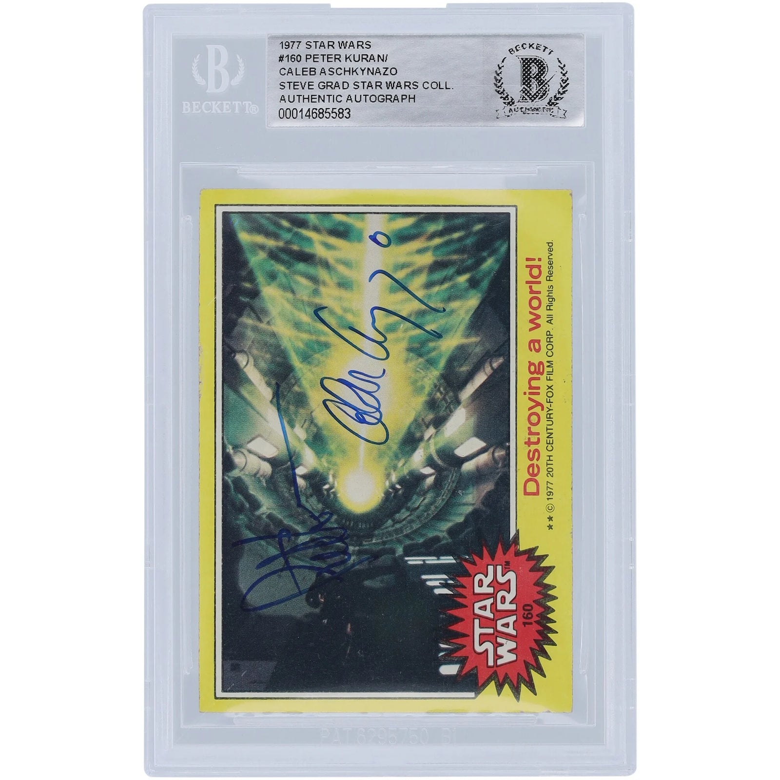Peter Kuran & Caleb Aschkynazo Signed 1977 Topps Star Wars Series 1 #160 | BGS Authenticat