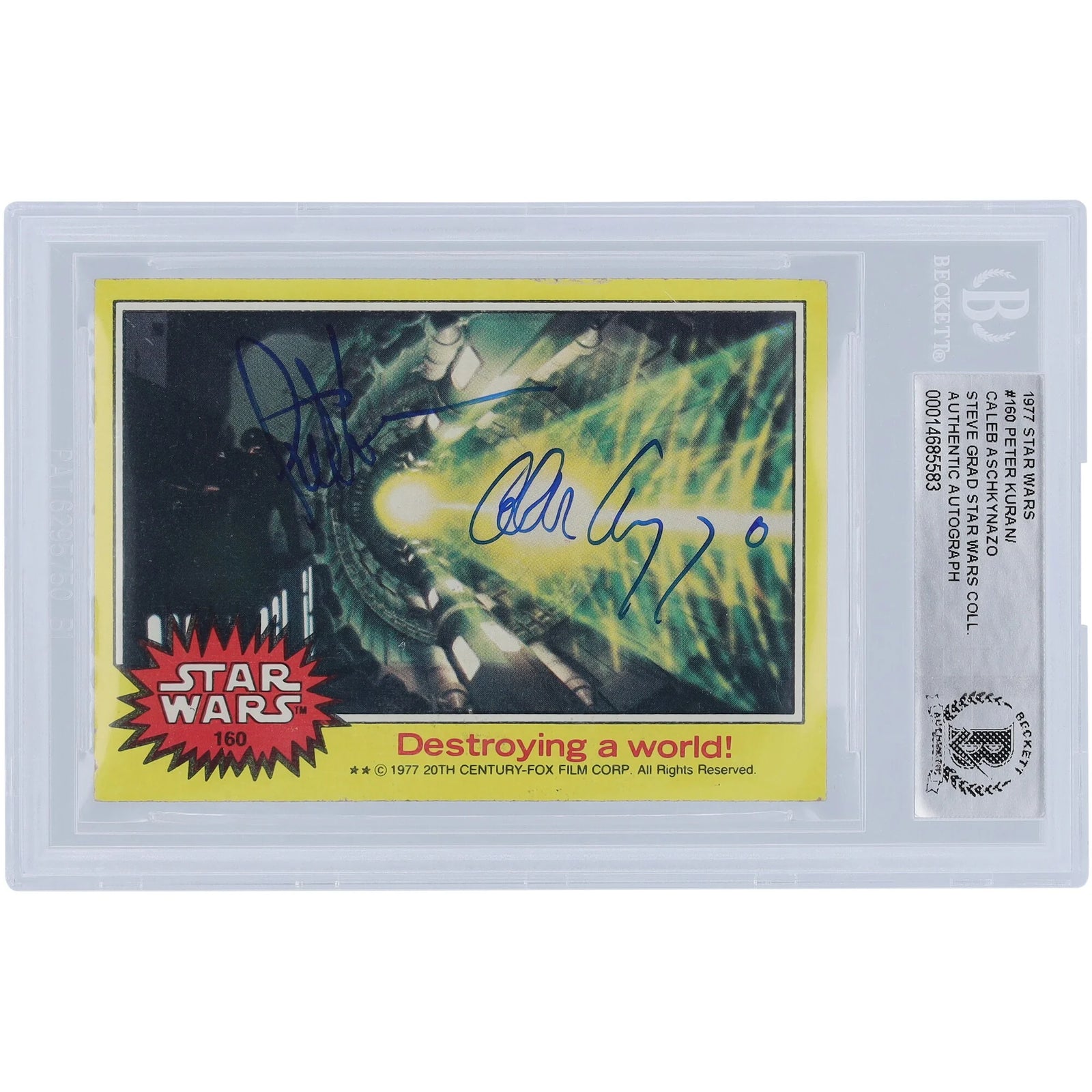 Peter Kuran & Caleb Aschkynazo Signed 1977 Topps Star Wars Series 1 #160 | BGS Authenticat