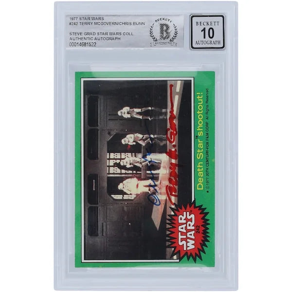 Terry McGovern and Chris Bunn Signed 1977 Topps Star Wars #242 | BGS 10