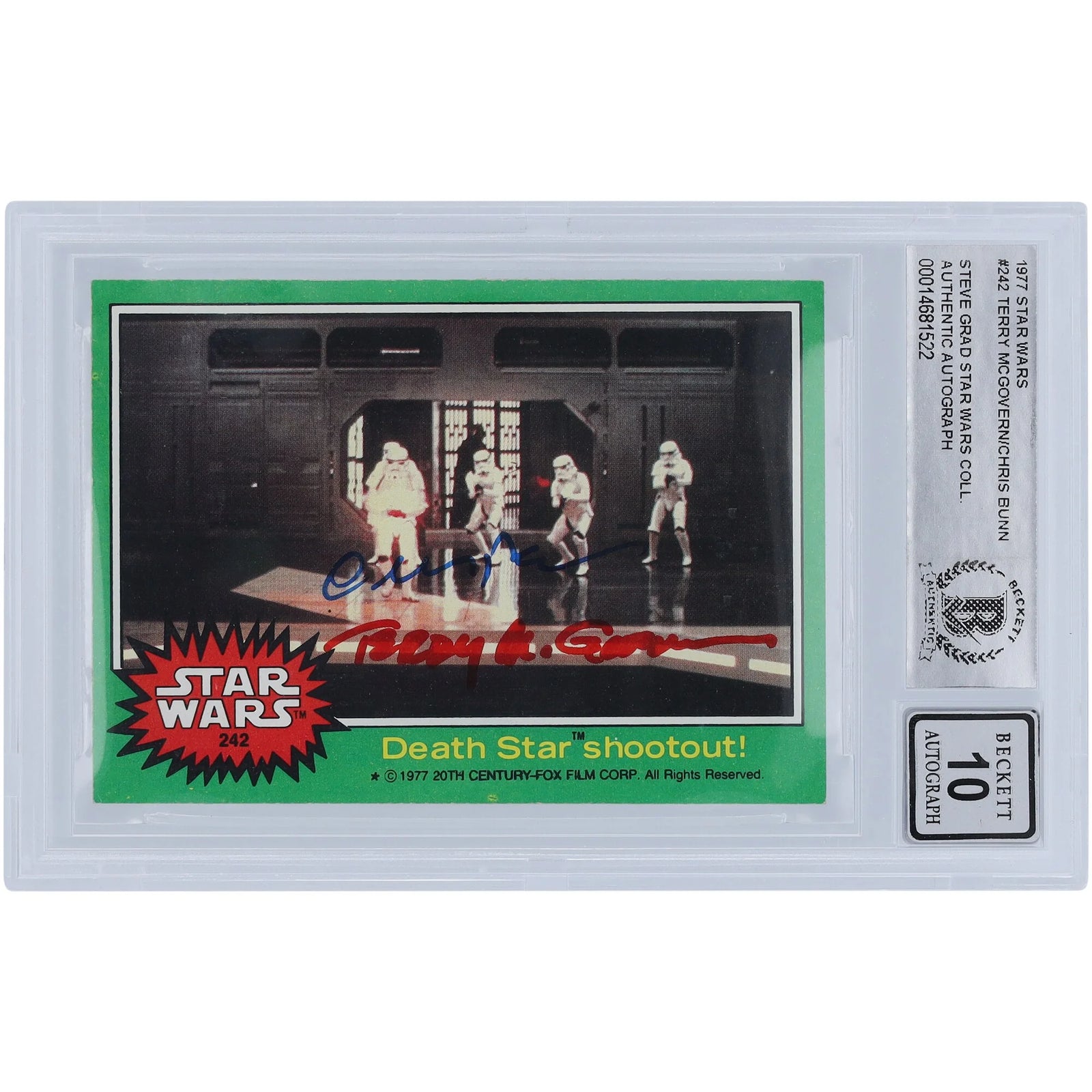 Terry McGovern and Chris Bunn Signed 1977 Topps Star Wars #242 | BGS 10