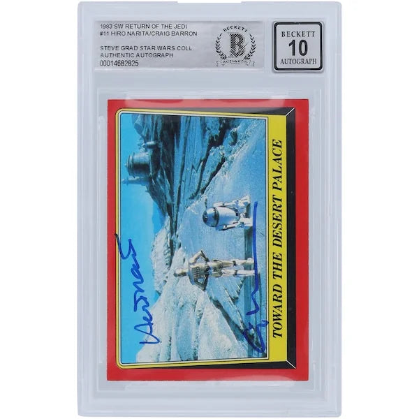 Hiro Narita and Craig Barron Signed 1983 Topps Return of the Jedi #11 Card | BGS 10