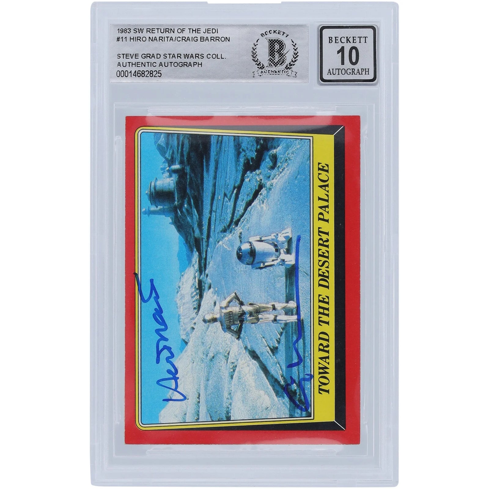 Hiro Narita and Craig Barron Signed 1983 Topps Return of the Jedi #11 Card | BGS 10