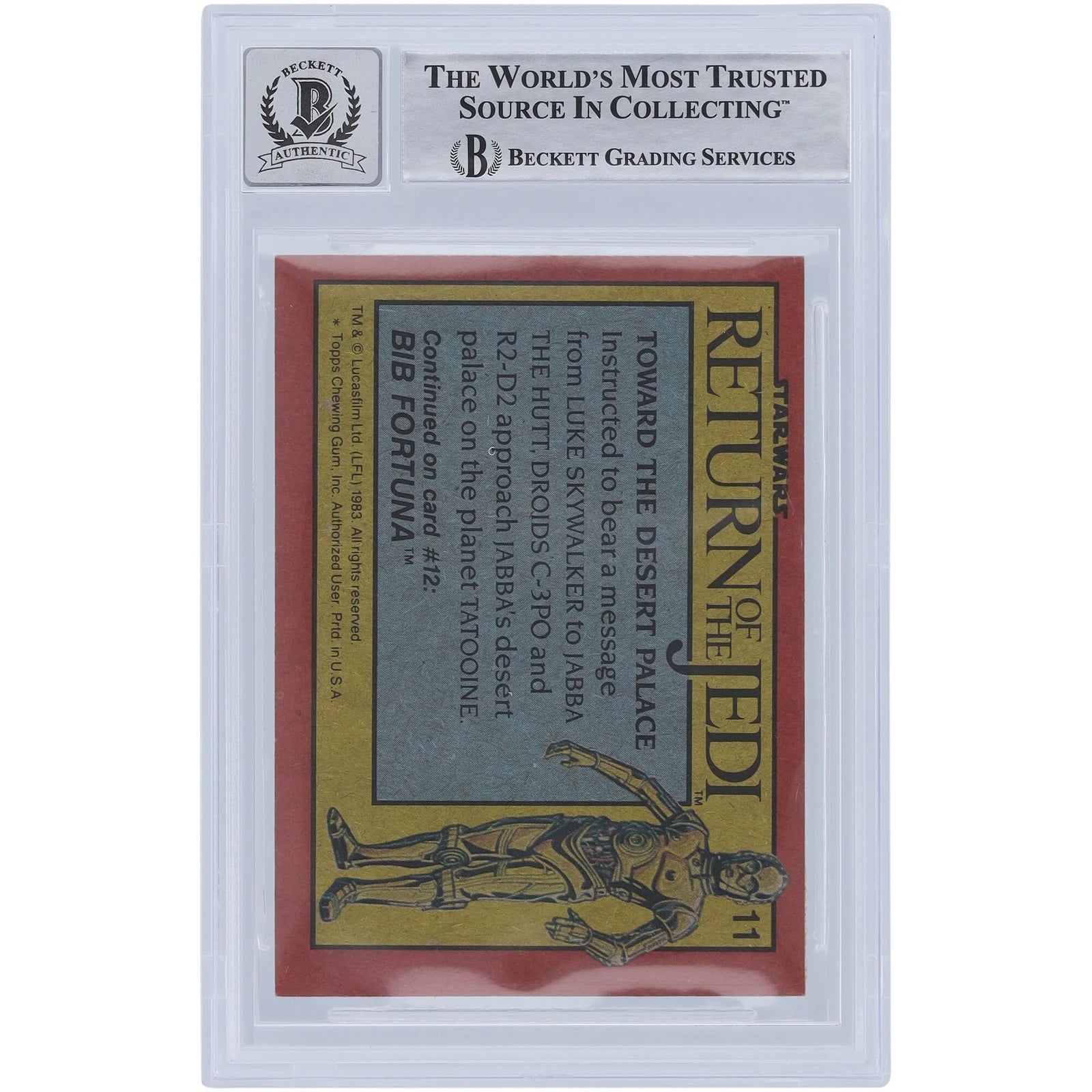 Hiro Narita and Craig Barron Signed 1983 Topps Return of the Jedi #11 Card | BGS 10