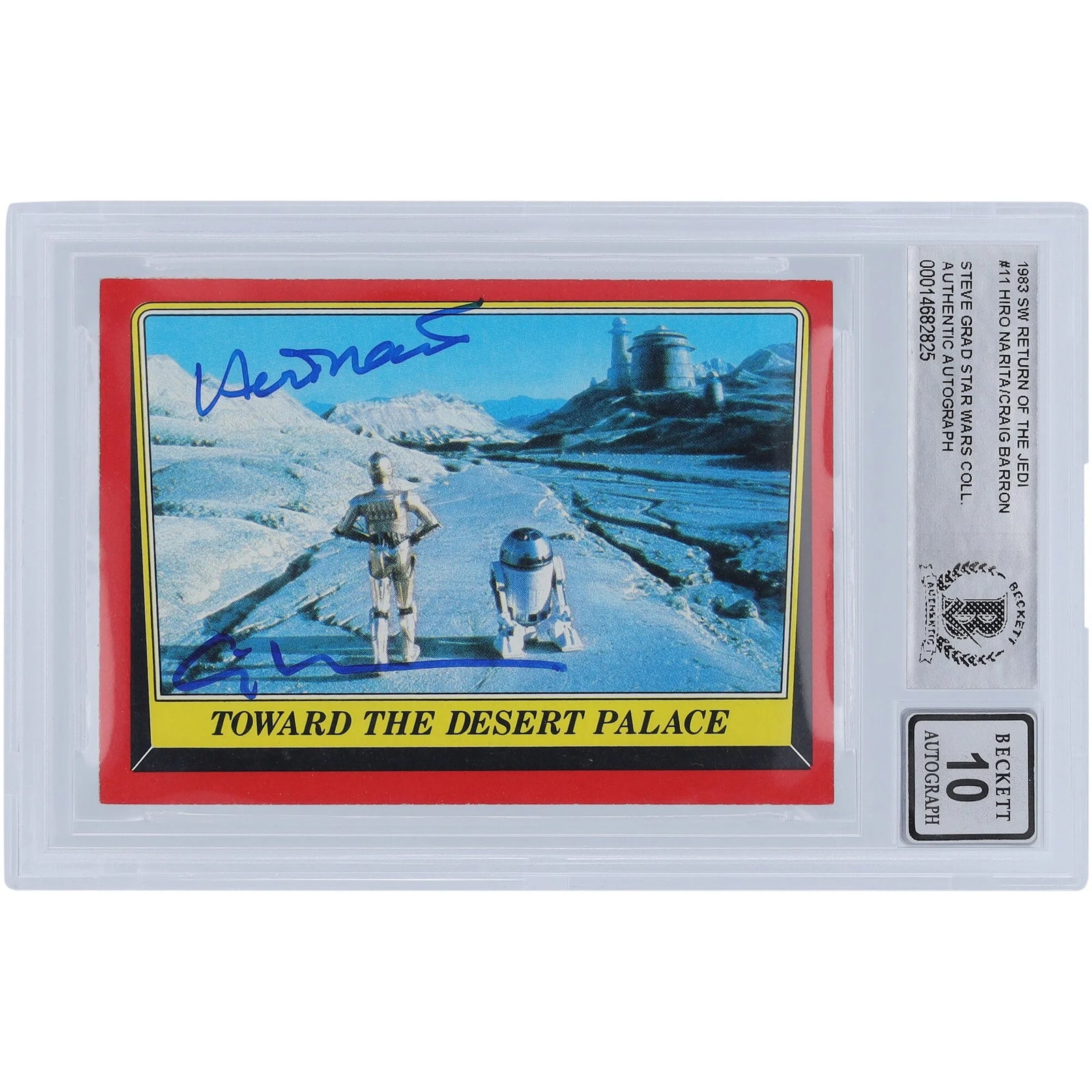Hiro Narita and Craig Barron Signed 1983 Topps Return of the Jedi #11 Card | BGS 10