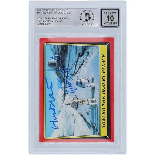 Hiro Narita and Neil Krepela Signed 1983 Topps Return of the Jedi #11 | BGS 10