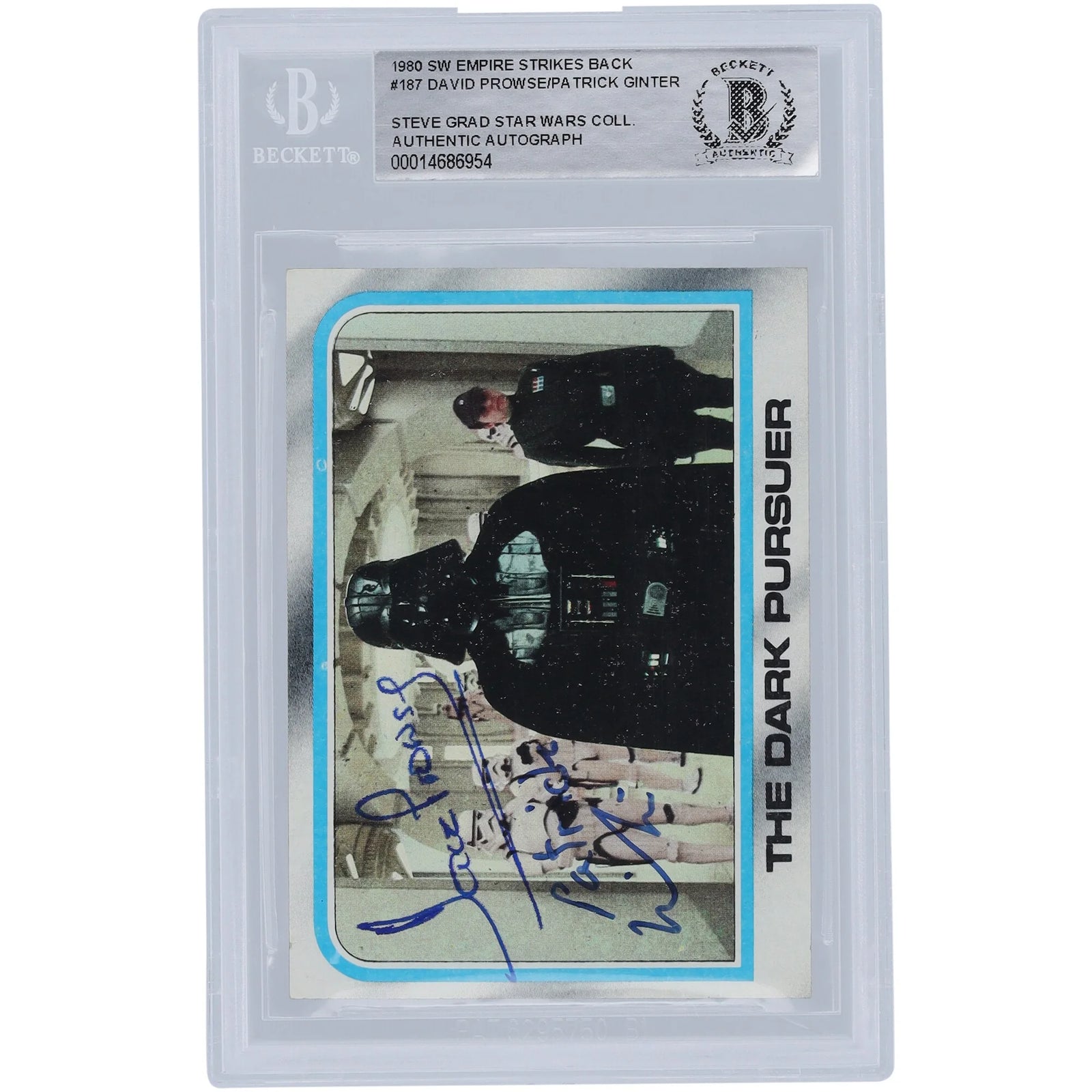 David Prowse and Patrick Ginter Star Wars Autographed 1980 Topps The Empire Strikes Back #187 BGS Authenticated Authenticated Card - F2