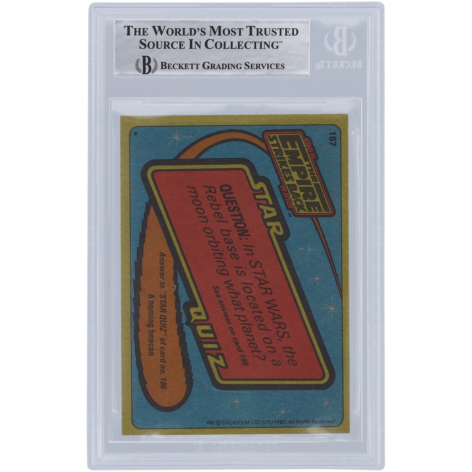 David Prowse and Patrick Ginter Star Wars Autographed 1980 Topps The Empire Strikes Back #187 BGS Authenticated Authenticated Card - F2