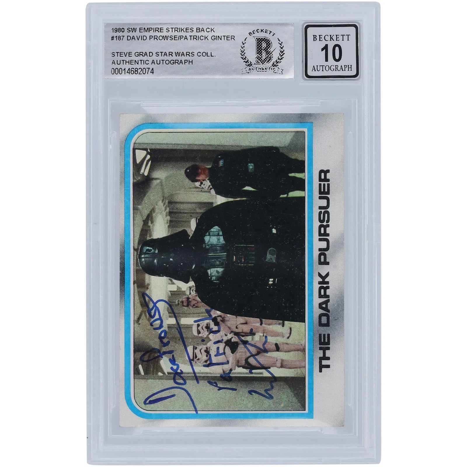 David Prowse and Patrick Ginter Signed 1980 Topps Empire Strikes Back #187 | BGS 10 Auto